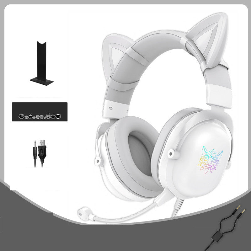 HKM-693203 Cute Girls Wired Computer Gaming Headset with Microphone, 3.5mm Plug, 20Hz-20KHz Audio Range