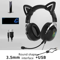 HKM-693203 Cute Girls Wired Computer Gaming Headset with Microphone, 3.5mm Plug, 20Hz-20KHz Audio Range