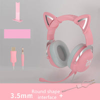 HKM-693203 Cute Girls Wired Computer Gaming Headset with Microphone, 3.5mm Plug, 20Hz-20KHz Audio Range