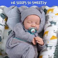HKM-693203 Realistic Advanced Painted Skin Silicone Reborn Baby Doll - 19 Inch Full Body Soft Toy