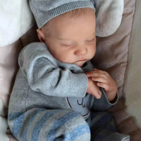 HKM-693203 Realistic Advanced Painted Skin Silicone Reborn Baby Doll - 19 Inch Full Body Soft Toy