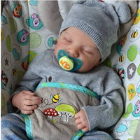 HKM-693203 Realistic Advanced Painted Skin Silicone Reborn Baby Doll - 19 Inch Full Body Soft Toy