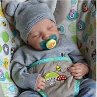 HKM-693203 Realistic Advanced Painted Skin Silicone Reborn Baby Doll - 19 Inch Full Body Soft Toy