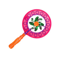 HKM-693331 Creative Kids Plastic Pinwheel Bubble Wand with Music and Lights for Summer Fun