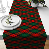 HKM-693331 Linen Insulated Christmas Table Runner with Striped and Plaid Patterns, 33x183CM