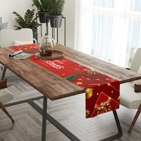 HKM-693331 Linen Insulated Christmas Table Runner with Striped and Plaid Patterns, 33x183CM