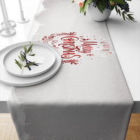 HKM-693331 Linen Insulated Christmas Table Runner with Striped and Plaid Patterns, 33x183CM