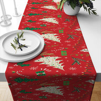 HKM-693331 Linen Insulated Christmas Table Runner with Striped and Plaid Patterns, 33x183CM