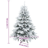 HKM-693331 Modern Snow Flocked Artificial Christmas Tree - Indoor/Outdoor Use, 150cm or 180cm Options
