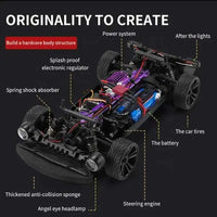 HKM-693523 High-Speed 1/16 Scale 4WD RC Drift Car with LED Lights – Perfect for Kids and Adults