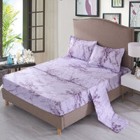 HKM-693523 Stone Pattern Fitted Sheet Set in Soft Polyester Fiber - Available in Twin, Full, Queen, King Sizes