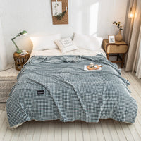 HKM-693523 Thickened Flannel Fleece Blanket with Various Color Options and Sizes