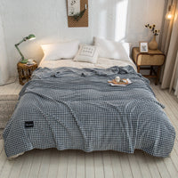 HKM-693523 Thickened Flannel Fleece Blanket with Various Color Options and Sizes