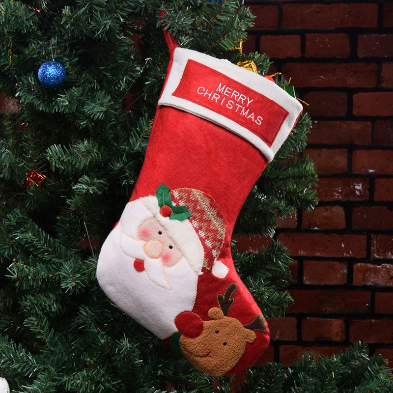 HKM-693651 Elderly Snowman Themed Christmas Candy Bag Stocking Decoration