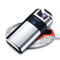 HKM-693715 Dual Laser Induction Metal Lighter with Wireless Charging and Gift Box