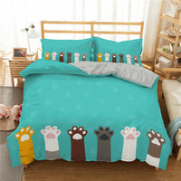 HKM-693843 3D Cartoon Cat Duvet Cover Set - High-Definition Digital Print Bedding, 3-Piece Polyester Collection