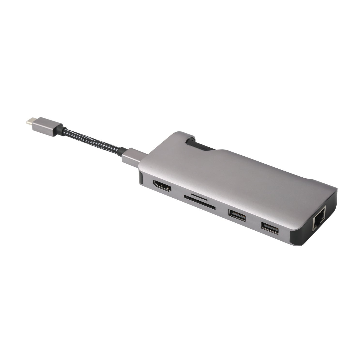 HKM-694035 7-in-1 USB-C Hub with HDMI Output, Ethernet Port, USB 3.0, SD & TF Card Reader, 60W Power Delivery