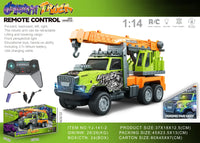 HKM-694099 1/14 Remote Control Dump Truck with Sound and Light - Electric Engineering Vehicle Toy for Kids