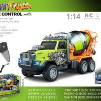 HKM-694099 1/14 Remote Control Dump Truck with Sound and Light - Electric Engineering Vehicle Toy for Kids