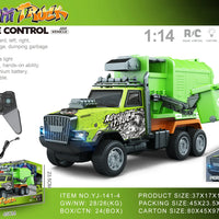 HKM-694099 1/14 Remote Control Dump Truck with Sound and Light - Electric Engineering Vehicle Toy for Kids