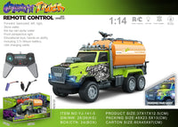 HKM-694099 1/14 Remote Control Dump Truck with Sound and Light - Electric Engineering Vehicle Toy for Kids