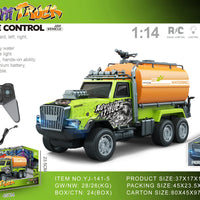 HKM-694099 1/14 Remote Control Dump Truck with Sound and Light - Electric Engineering Vehicle Toy for Kids