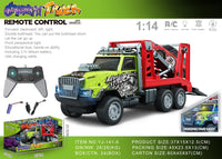 HKM-694099 1/14 Remote Control Dump Truck with Sound and Light - Electric Engineering Vehicle Toy for Kids