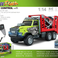 HKM-694099 1/14 Remote Control Dump Truck with Sound and Light - Electric Engineering Vehicle Toy for Kids