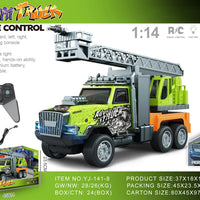 HKM-694099 1/14 Remote Control Dump Truck with Sound and Light - Electric Engineering Vehicle Toy for Kids