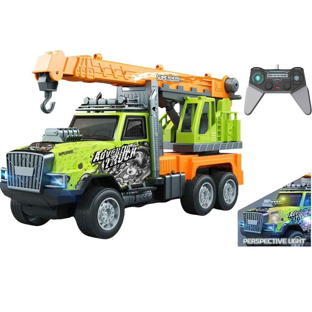HKM-694099 1/14 Remote Control Dump Truck with Sound and Light - Electric Engineering Vehicle Toy for Kids