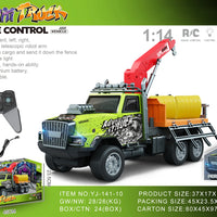 HKM-694099 1/14 Remote Control Dump Truck with Sound and Light - Electric Engineering Vehicle Toy for Kids
