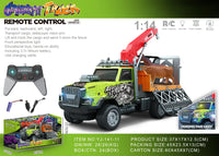 HKM-694099 1/14 Remote Control Dump Truck with Sound and Light - Electric Engineering Vehicle Toy for Kids