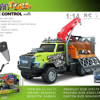 HKM-694099 1/14 Remote Control Dump Truck with Sound and Light - Electric Engineering Vehicle Toy for Kids