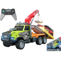 HKM-694099 1/14 Remote Control Dump Truck with Sound and Light - Electric Engineering Vehicle Toy for Kids