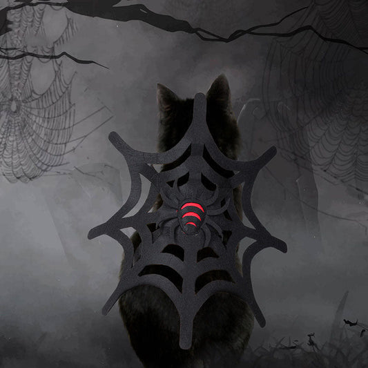 HKM-694163 Halloween Cat and Dog Spider Web Costume in Black Felt Cloth - Size S, M, L
