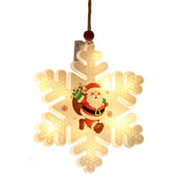 HKM-694291 Christmas Snowflake Hanging Lights with Acrylic Shell, IP44 Waterproof, 6000 Hours Life, 4.5V Power Supply