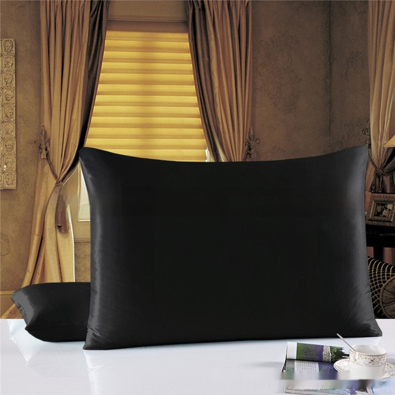 KTX-694483 Double-Sided Solid Color Silk Pillowcase - Available in Multiple Sizes