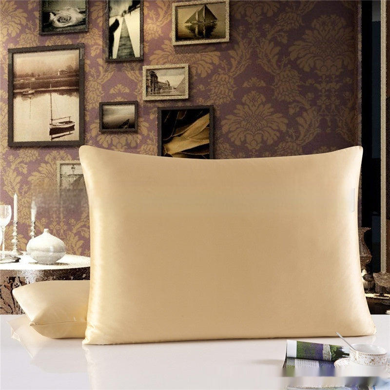 KTX-694483 Double-Sided Solid Color Silk Pillowcase - Available in Multiple Sizes