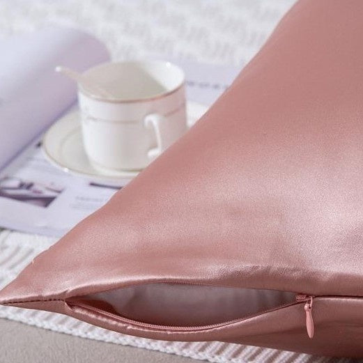 KTX-694483 Double-Sided Solid Color Silk Pillowcase - Available in Multiple Sizes