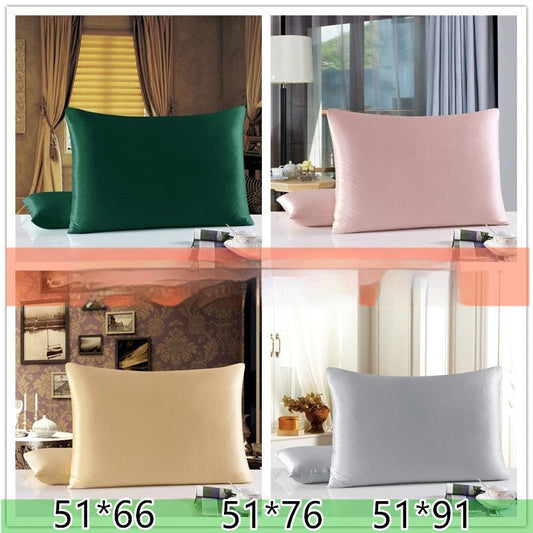 KTX-694483 Double-Sided Solid Color Silk Pillowcase - Available in Multiple Sizes