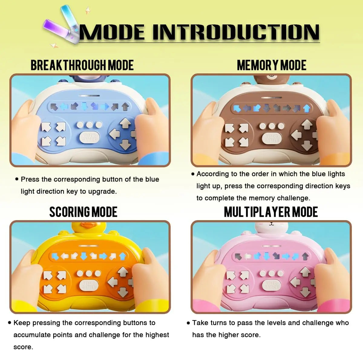 HKM-694483 Rhythm Master Speed Push Game Console for Kids - Educational Fun and Quick Reflex Challenge