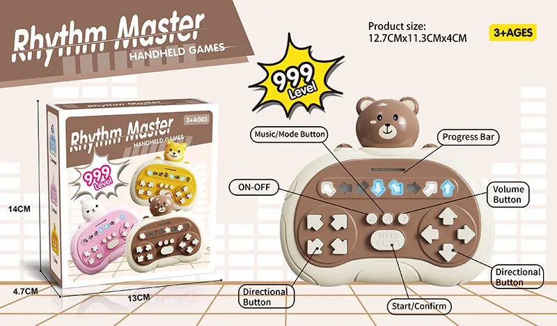 HKM-694483 Rhythm Master Speed Push Game Console for Kids - Educational Fun and Quick Reflex Challenge