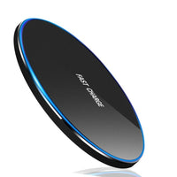 HKM-694739 10W Wireless Charger - Aluminum Alloy Disc with USB Interface, Multiple Colors Available