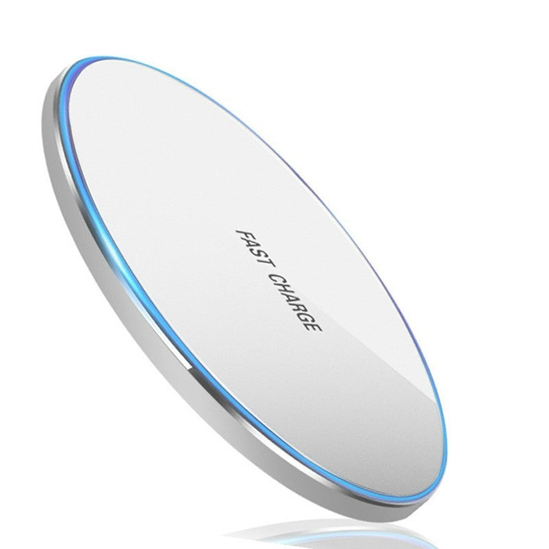 HKM-694739 10W Wireless Charger - Aluminum Alloy Disc with USB Interface, Multiple Colors Available