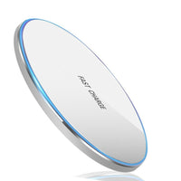 HKM-694739 10W Wireless Charger - Aluminum Alloy Disc with USB Interface, Multiple Colors Available