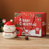 HKM-694803 Christmas Ceramic Snowman Water Cup - Large Capacity 400ml, Gift Boxed