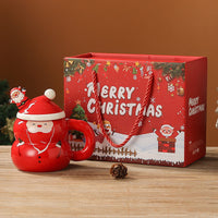 HKM-694803 Christmas Ceramic Snowman Water Cup - Large Capacity 400ml, Gift Boxed