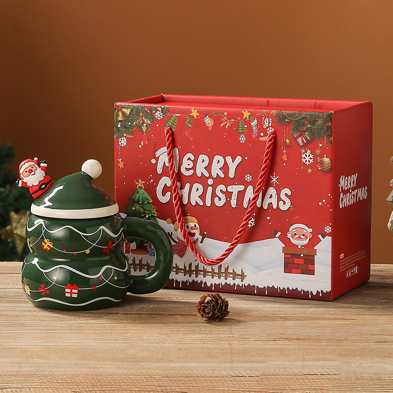 HKM-694803 Christmas Ceramic Snowman Water Cup - Large Capacity 400ml, Gift Boxed