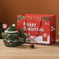 HKM-694803 Christmas Ceramic Snowman Water Cup - Large Capacity 400ml, Gift Boxed