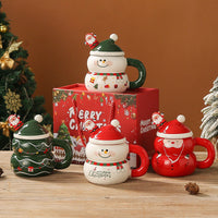 HKM-694803 Christmas Ceramic Snowman Water Cup - Large Capacity 400ml, Gift Boxed